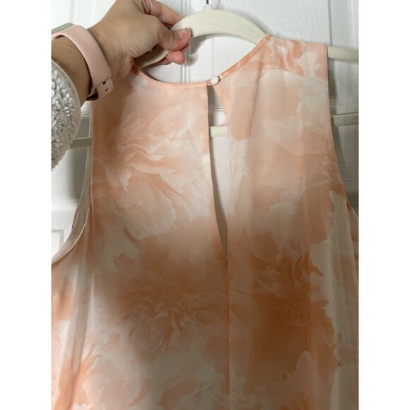 Calvin Klein Pink Floral Print Dress Size 8 Swing Dress - Picture 7 of 7